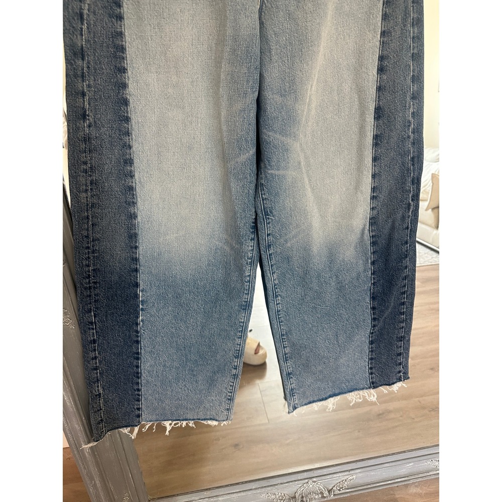 NEW Mother The Pipe-Dream Button Sneak Fray Wide Leg Jean Blinded By The Dark 27 - Picture 8 of 16